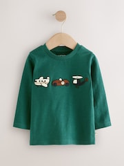 Green Transport Long Sleeve Appliqué T-Shirt (3mths-7yrs) - Image 1 of 4