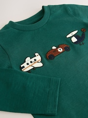 Green Transport Long Sleeve Appliqué T-Shirt (3mths-7yrs) - Image 4 of 4