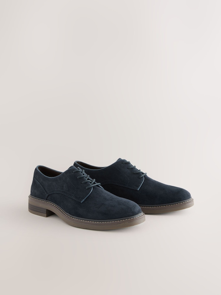 Navy Suedette Derby Shoes - Image 1 of 7