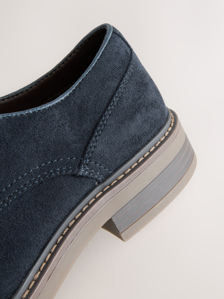 Navy Suedette Derby Shoes - Image 7 of 7