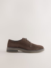 Brown Suedette Derby Shoes - Image 3 of 6