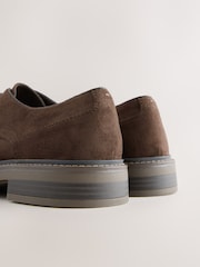 Brown Suedette Derby Shoes - Image 5 of 6