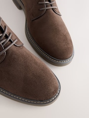 Brown Suedette Derby Shoes - Image 6 of 6