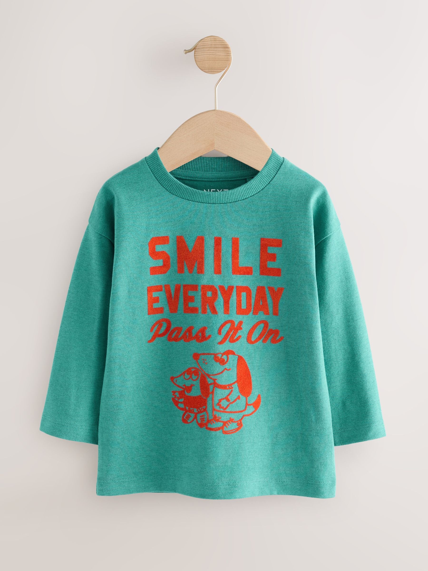Blue Smile Everyday Long Sleeve Graphic Print T-Shirt (3mths-7yrs)