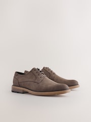 Brown Contrast Sole Derby Shoes - Image 1 of 5