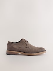 Brown Contrast Sole Derby Shoes - Image 2 of 5