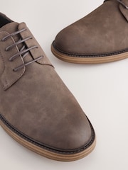 Brown Contrast Sole Derby Shoes - Image 3 of 5