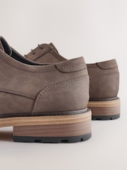 Brown Contrast Sole Derby Shoes - Image 4 of 5