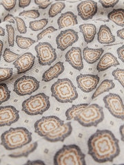 Reiss Grey/Tobacco Brown Volpe Silk Medallion Reversible Pocket Square - Image 4 of 5