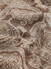 Reiss Grey/Tobacco Brown Volpe Silk Medallion Reversible Pocket Square - Image 5 of 5