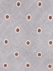 Reiss Soft Grey Graziano Silk Polka Dot Print Tie - Image 4 of 4