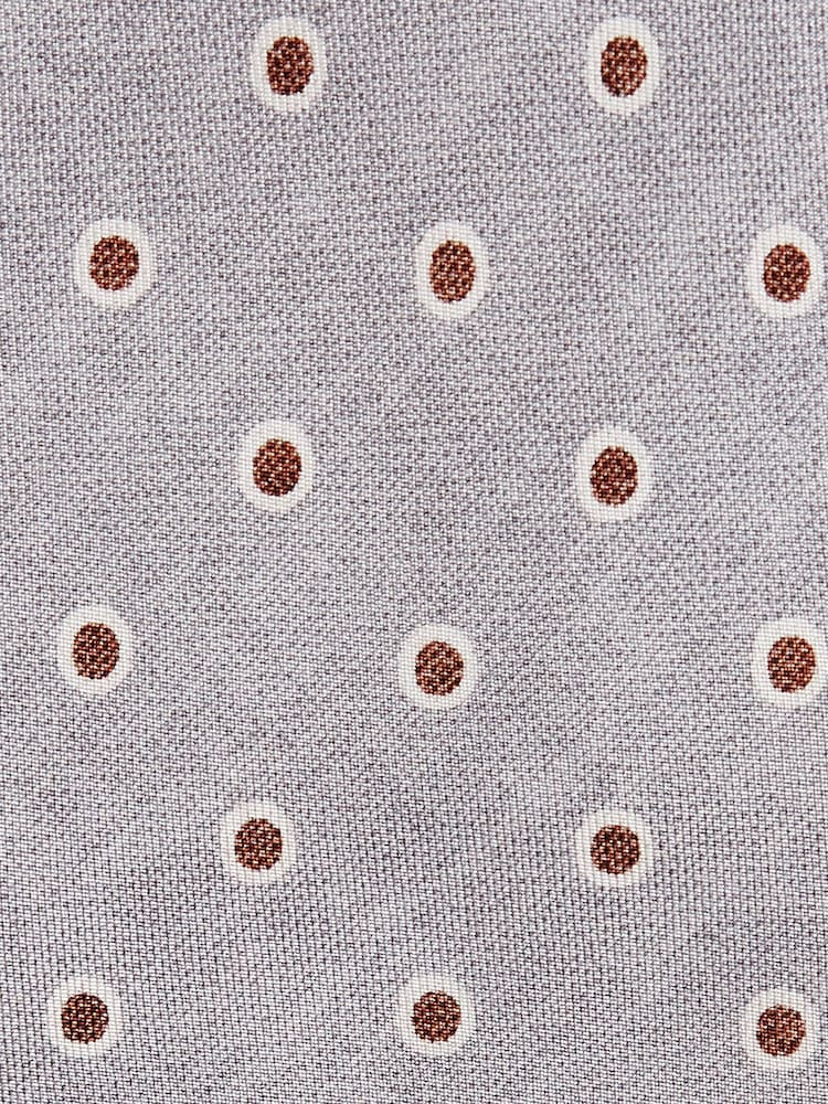 Reiss Soft Grey Graziano Silk Polka Dot Print Tie - Image 4 of 4