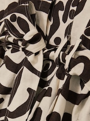 Reiss Brown/Ivory Camelia Linen Blend Printed Shirt Dress - Image 7 of 7