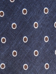 Reiss Navy Graziano Silk Polka Dot Print Tie - Image 5 of 5