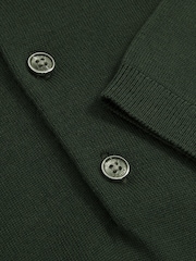 Kale Green - Reiss Manor Merino Wool Short Sleeve Polo Shirt - Image 6 of 6
