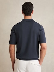 Темно-синий Midnight  - Reiss Manor Merino Wool Short Sleeve Polo Shirt - Image 6 of 7