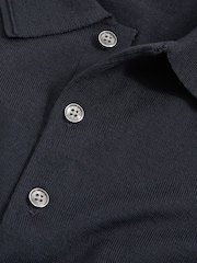 Темно-синий Midnight  - Reiss Manor Merino Wool Short Sleeve Polo Shirt - Image 7 of 7