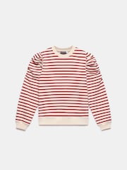 Mint Velvet Red Striped Ruched Sweatshirt - Image 6 of 7