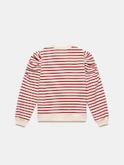 Mint Velvet Red Striped Ruched Sweatshirt - Image 7 of 7