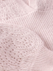 Mint Velvet Pink Pointelle Collar Jumper - Image 9 of 9