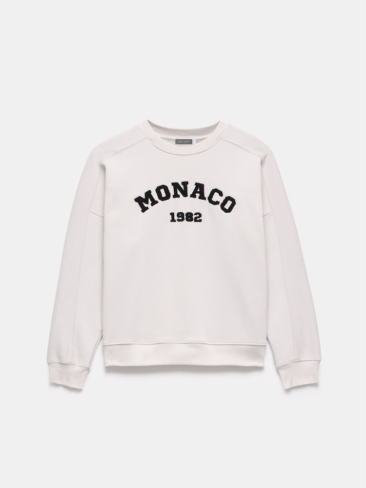 Mint Velvet Cream Monaco Graphic Sweatshirt - Image 6 of 8