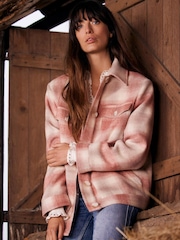 Mint Velvet Pink Checked Shacket - Image 1 of 8
