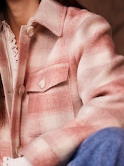 Mint Velvet Pink Checked Shacket - Image 4 of 8