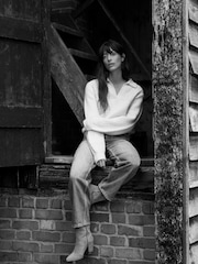 Mint Velvet White Pointelle Collar Jumper - Image 3 of 7