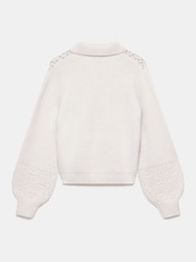 Mint Velvet White Pointelle Collar Jumper - Image 7 of 7