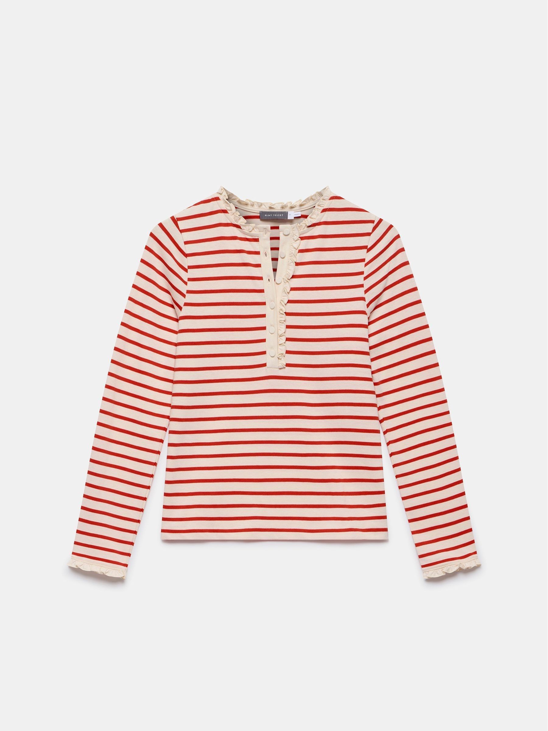 FHITWEAL BRAND reddish brown ヘンリー　カットソー Buy Mint Velvet Red 100% Cotton Striped Henley Top from Next USA