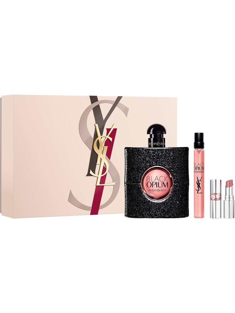 Yves Saint Laurent Black Opium Eau de Parfum 90ml + 10ml Duo with Mini Loveshine Lipstick Set - Image 1 of 5 Yves Saint Laurent Black Opium Eau de Parfum 90ml + 10ml Duo with Mini Loveshine Lipstick Set - Image 1 of 5