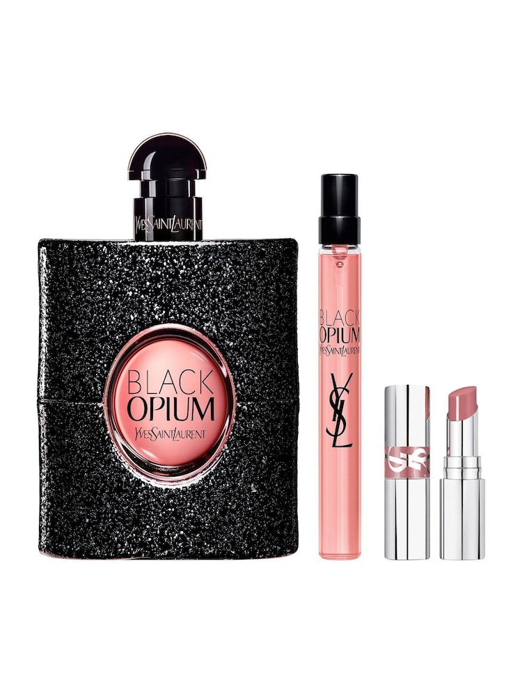 Yves Saint Laurent Black Opium Eau de Parfum 90ml + 10ml Duo with Mini Loveshine Lipstick Set - Image 2 of 5 Yves Saint Laurent Black Opium Eau de Parfum 90ml + 10ml Duo with Mini Loveshine Lipstick Set - Image 2 of 5