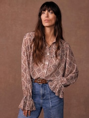 Mint Velvet Cream Geometric Print Shirt - Image 1 of 8