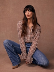 Mint Velvet Cream Geometric Print Shirt - Image 2 of 8