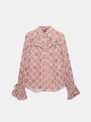 Mint Velvet Cream Geometric Print Shirt - Image 7 of 8