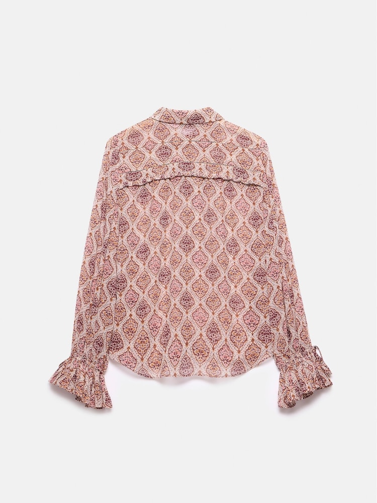 Mint Velvet Cream Geometric Print Shirt - Image 8 of 8