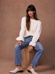 Mint Velvet White Blend Embellished Knit Jumper - Image 2 of 8