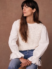 Mint Velvet White Blend Embellished Knit Jumper - Image 4 of 8