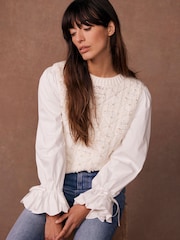 Mint Velvet White Blend Embellished Knit Jumper - Image 5 of 8