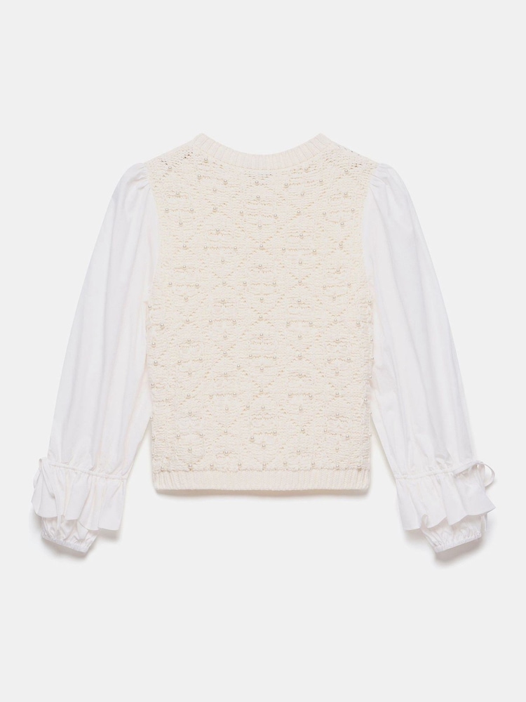 Mint Velvet White Blend Embellished Knit Jumper - Image 8 of 8