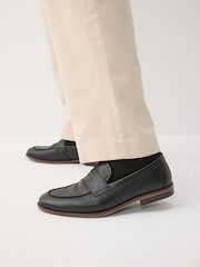 Black Standard Fit Saddle Loafers - Image 1 of 6