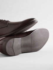 Brown Wide Fit Leather Plain Derby Shoes - Image 3 of 5