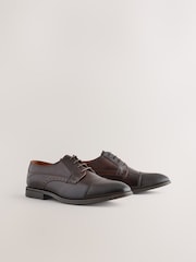Brown Embossed Toecap Shoes - Image 2 of 5