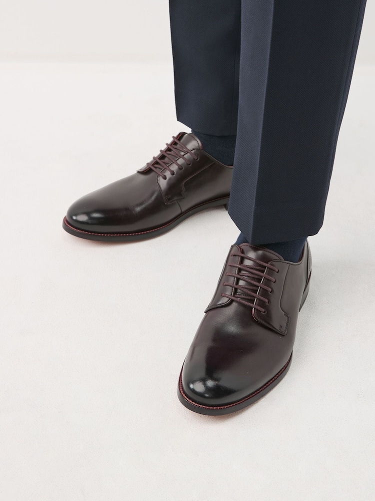 Brown Standard Fit Signature Leather Sole Derby Shoes - Image 1 of 5