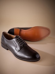 Brown Standard Fit Signature Leather Sole Derby Shoes - Image 4 of 5
