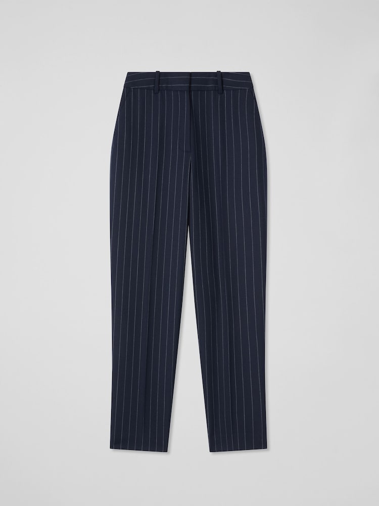 LK Bennett Blue Bella Wool Blend Pin Stripe Tailored Trousers - Image 5 of 5
