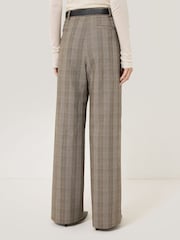 Jigsaw Brown Nik Cotton Check Trousers - Image 2 of 6