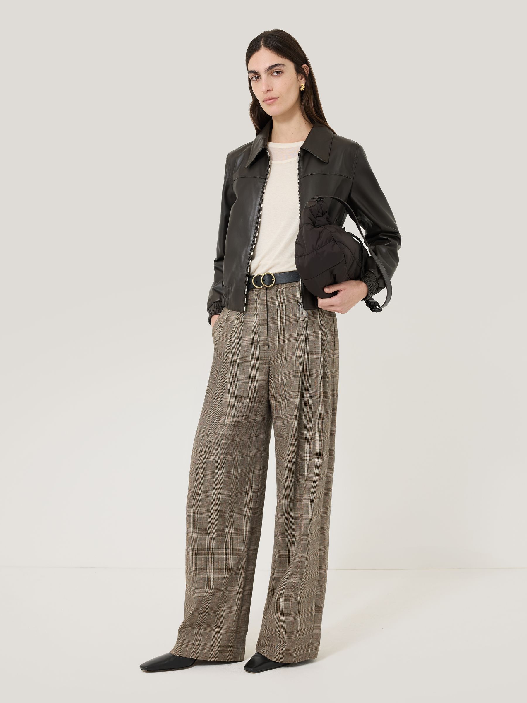 パンツ Gentle Fullness Check Pants Gentle Fullness Off-white Organic Cotton Trousers In Check