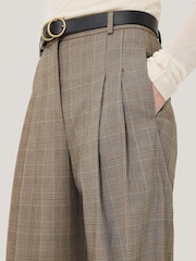 Jigsaw Brown Nik Cotton Check Trousers - Image 5 of 6