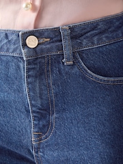 LK Bennett Blue Emilie Cotton Blend Straight Leg Smart Jeans - Image 4 of 4